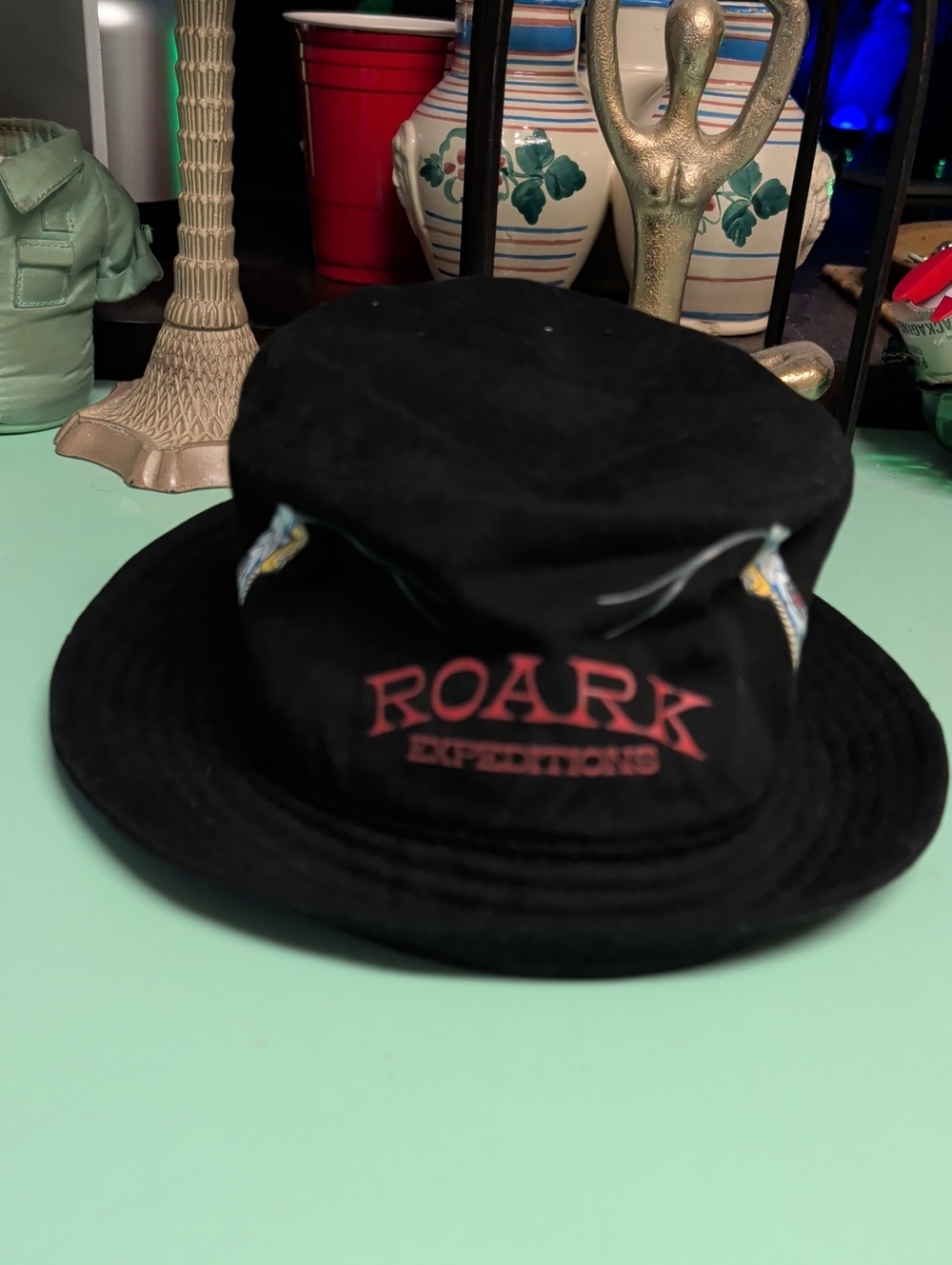Roark Black Bucket Hat with Red Logo